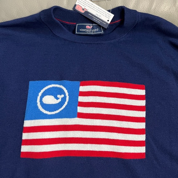 NWT - Vineyard Vines USA Flag Men’s Wool Blended Sweater - Size L - Picture 3 of 7